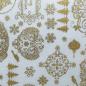 Preview: Dekodruck Weihnachtliche Ornamente creme gold